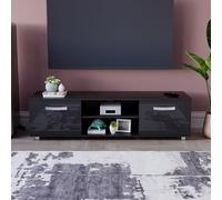 Vida Designs Cosmo Meuble TV, Bois d'ingénierie, Noir, 140cm-No LED Lights