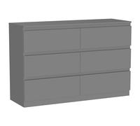 Vida Designs Denver Commode à tiroirs (Gris, 6 tiroirs)