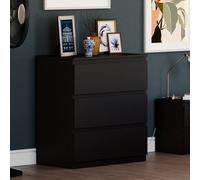 Vida Designs Denver Commode à tiroirs (Noir, 3 tiroirs)