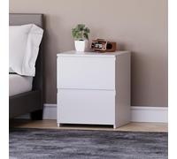 Vida Designs Denver Grande Table de Chevet Moderne à 2 tiroirs pour Chambre à Coucher 48 x 39,5 x 39,5 cm (H x l x P) (Blanc)