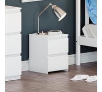 Vida Designs Denver Table de Chevet 2 tiroirs Blanc