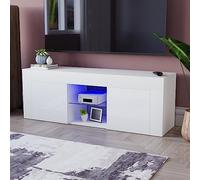 Vida Designs Eclipse Meuble TV LED 2 Portes Moderne Brillant Mat MDF Meuble de Salon Meuble Media Meuble Meuble Meuble RGB Lumière Blanc