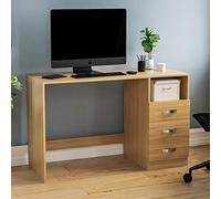 Vida Designs Filey Bureau d'ordinateur avec 3 tiroirs et étagère, Table de Bureau à Domicile, Station de Travail avec Rangement, Meubles, pin, Bois d'ingénierie, 75 x 120 x 50 cm