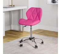 Vida Designs Geo Chaise de Bureau pour Ordinateur Rose Pieds pivotants réglables en Similicuir chromé Hauteur 80-96 x 47,5 x 49 cm
