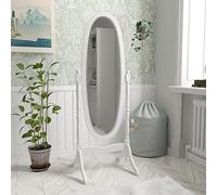 Home Discount Vida Designs Nishano Cheval Miroir de Sol sur Pied Dressing réglable Meubles Grand Blanc, 145 x 41 x 48 cm