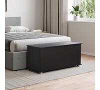 Vida Designs Leon Banc de rangement ottoman | Noir | H 47,5 x l 100 x P 40 cm | Couvercle relevable avec charnières de sécurité | Assemblage facile | Moderne | Chambre à coucher, salon, couloir