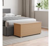 Vida Designs Leon Banc de rangement ottoman | Pin | H 47,5 x l 100 x P 40 cm | Couvercle relevable avec charnières de sécurité | Assemblage facile | Moderne | Chambre à coucher, salon, couloir Meuble