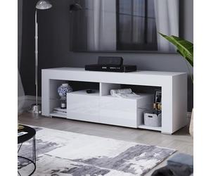 Vida Designs Luna Meuble TV LED à 2 tiroirs et 2 tiroirs pour Salon (Blanc)