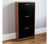 Vida Designs Meuble à Chaussures 3 tiroirs Noyer et Noir