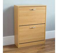 Vida Designs Meuble à Chaussures à 2 tiroirs, Placard de Rangement pour Chaussures, Meuble de Couloir en Bois, pin