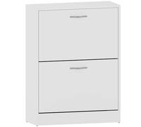 Vida Designs Meuble à Chaussures à 2 tiroirs, Placard de Rangement pour Chaussures, Meuble en Bois extractible, Blanc