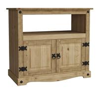 Vida Designs Meuble TV Corona, meuble droit, support avec étagère et rangement multimédia, bois de pin massif