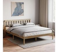 Vida Designs Milan Cadre de lit en pin Massif avec tête de lit et Pied de lit Bas 152 cm