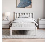 Vida Designs Milan Lit simple, cadre de lit, pin massif, tête de lit, bas, meuble de chambre, blanc, 91,44 cm