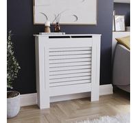 Vida Designs Milton Cache-radiateur Blanc - Petit - Lattes Horizontales Modernes pour Une Circulation optimale - H82xW78xD19cm - MDF Peint Idéal pour Salon et Couloir