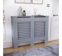 Vida Designs Milton Cache-radiateur Gris Moyen | Armoire chauffante Moderne à Lattes Facile à Installer soi-même, idéal pour Le Salon, Le Couloir ou la Salle de Bain