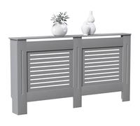 Vida Designs Milton Cache-radiateur Olive Grey - Grand - Lattes horizontales modernes pour une circulation optimale - H82xW152xD19cm - MDF peint Idéal pour salon et couloir