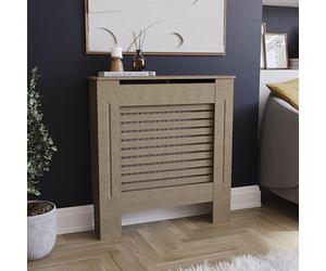 Vida Designs Milton Cache-radiateur Unfinished - Petit - Lattes Horizontales Modernes pour Une Circulation optimale - H82xW78xD19cm - MDF Non Peint Idéal pour Salon et Couloir