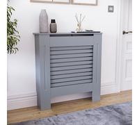 Vida Designs Milton Petit Cache-radiateur Gris | Armoire chauffante Moderne à Lattes Facile à Installer soi-même, idéal pour Le Salon, Le Couloir ou la Salle de Bain