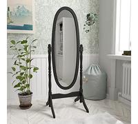 Vida Designs Nishano Cheval Miroir sur Pied Longueur intégrale, réglable, pour Chambre, Bois, Grand, Noir