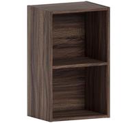Vida Designs Oxford 2 Niveau Cube Bibliothèque, Moderne Space-Saving Meuble de Rangement for Salon, Chambre Or Bureau, Autoportant Exposition Shelf, H54xW32xD24cm (Noyer)