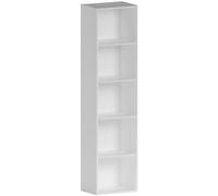 Vida Designs Oxford Bibliothèque à 5 étagères, Bois Blanc, Meuble pour Bureau, Salle de séjour ou Chambre