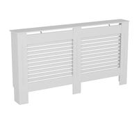 Vida Designs Oxford Cache-radiateur Blanc - Grand - Motif croisé traditionnel pour une circulation optimale - H82xW152xD19cm - MDF peint Idéal pour salon et couloir