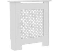 Vida Designs Oxford Cache-radiateur Blanc - Petit - Design à motif croisé traditionnel pour une bonne circulation de la chaleur - H82xW78xD19cm - Meuble en MDF peint pour salon et couloir