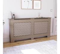 Vida Designs Oxford Cache-radiateur - Motif Traditionnel en Croix Non Fini, MDF, Surface à Peindre, économe en Chaleur, Extra Large (H x l x P) : 82 x 172 x 19 cm