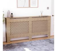 Vida Designs Oxford Cache-radiateur Unfinished - Extra Grand - Motif croisé Traditionnel pour Une Circulation optimale - H82xW172xD19cm - MDF Non Peint Idéal pour Salon et Couloir
