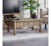 Vida Designs Panama Table Basse Salon Rustique en pin Massif 1 tiroir, en Bois, Naturel