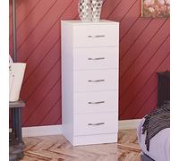 Vida Designs Poitrine étroite Commode, Bois d'ingénierie, Blanc, 36D x 34,5W x 90H centimetres