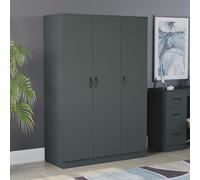 Vida Designs Riano Armoire avec étagère et Rail de Suspension pour Chambre à Coucher (Vert Jaspe, 3 Portes)