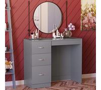 Vida Designs Riano Coiffeuse à 3 tiroirs Gris