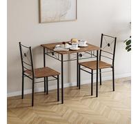 Vida Designs Roslyn Ensemble Table et chaises de Salle à Manger Modernes et contemporaines (Bois foncé, 2 Places)