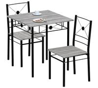 Vida Designs Roslyn Ensemble Table et chaises de Salle à Manger Modernes et contemporaines (Gris, 2 Places)