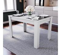 Vida Designs Table à Manger, Bois d'ingénierie, Blanc, 4 Seater