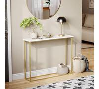 Vida Designs Table Console avec Pieds en métal, Blanc et doré