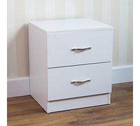 Vida Designs Table de Chevet 2 tiroirs Blanc