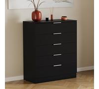 Vida Designs Trega Commode 5 tiroirs - Meuble de Rangement Compact pour Chambre à Coucher - 90 x 66 x 36 cm (H x l x P) - Support Anti-affaissement - Poignées argentées Modernes, glissières