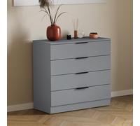 Vida Designs Trega Commode à 4 tiroirs - Meuble de rangement compact pour chambre à coucher - 74 x 66 x 36 cm (H x l x P) - Support anti-affaissement - Poignées argentées modernes, glissières