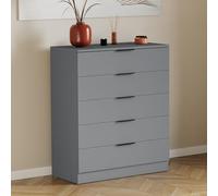 Vida Designs Trega Commode à 5 tiroirs - Meuble de Rangement Compact pour Chambre à Coucher - 90 x 66 x 36 cm (H x l x P) - Support Anti-affaissement - Poignées Noires Modernes et glissières