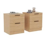 Vida Designs Trega Lot de 2 tables de chevet à 2 tiroirs en pin - Table de chevet compacte peu encombrante - 41 x 39 x 28 cm - Bois d'ingénierie - Tiroirs coulissants, poignées argentées - Idéal pour