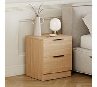 Vida Designs Trega Table de Chevet 2 tiroirs en pin - Table de Chevet compacte Peu encombrante - 41 x 39 x 28 cm - Bois d'ingénierie - Tiroirs coulissants, poignées Noires Modernes - Idéal pour