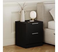 Vida Designs Trega Table de Chevet à 2 tiroirs - Table de Chevet compacte Peu encombrante - 41 x 39 x 28 cm - Bois d'ingénierie - Tiroirs coulissants, poignées argentées Modernes - Idéal pour Chambre