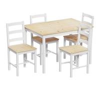 Vida Designs Yorkshire Ensemble Table et chaises de Salle à Manger (Blanc et pin, 4 Places)
