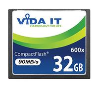 Vida IT 32Go Carte Mémoire CF Compact Flash 32 Go 600x 90 Mo/s pour Canon EOS 10D 20D 20Da EOS 300D EOS 30D 350D EOS 400D 40D EOS 50D 5D Mark II EOS 7D EOS D30 SLR Caméra