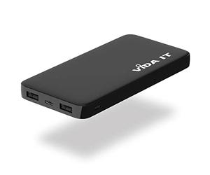 Vida IT vDuo 10000mAh Batterie Externe Chargeur Portable pour iPhone Gilet Vest Chauffant Android Mobile Tablet PC 2-Port Dual Output Rechargeable USB 2.1A 5V Longue Durée de Vie de la Batterie