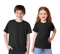 Vida Sol T-shirt pour enfant 100 % coton, unisexe, manches courtes, col rond, doux et respirant, design basique et confortable, idéal pour un usage quotidien, tailles 5-15 ans, couleurs assorties