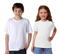 Vida Sol T-shirt pour enfant 100 % coton, unisexe, manches courtes, col rond, doux et respirant, design basique et confortable, idéal pour un usage quotidien, tailles 5-15 ans, couleurs assorties, Lot